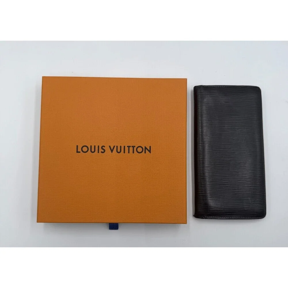 Louis Vuitton Epi Black Brazza Long Wallet Men's Leather Limited Edition Logo